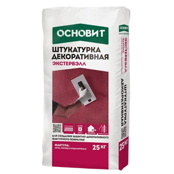Штукатурка декоративная Основит Короед Экстервэлл OS-2,0 WK белая (25 кг)