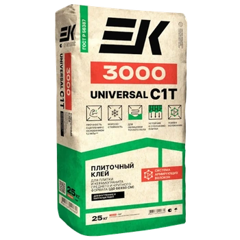 Клей для плитки и керамогранита ЕК 3000 (25 кг)