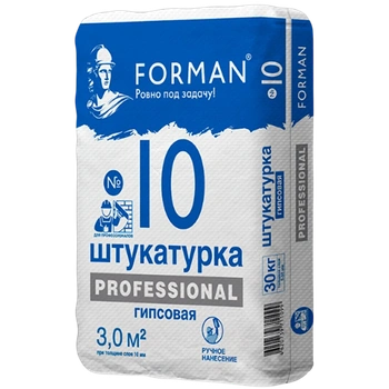 Штукатурка гипсовая Forman 10 ручного нанесения 5-30 мм, 30 кг