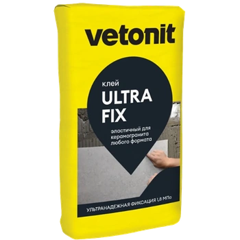 Клей для плитки Vetonit Ultra Fix, эластичный, высокодеформативный (25 кг)