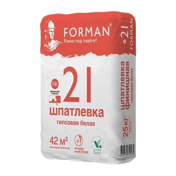 Шпаклевка гипсовая финишная Форман 21 от 0,2 мм, 25 кг