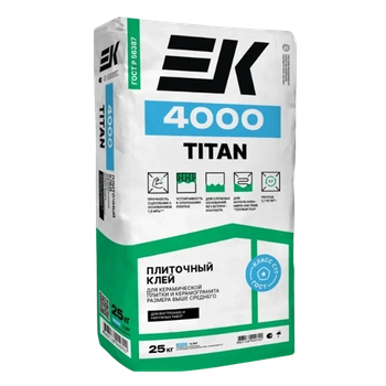 Клей для керамической плитки и керамогранита выше среднего размера ЕК 4000 Titan (25 кг)